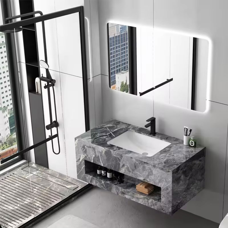 LED Güzgü Hamam Sink Şkafı Dəsti